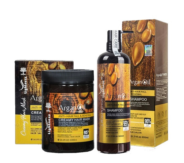 پک شامپو و ماسک آرگان لایتنس LIGHTNESS ARGAN OIL& PROTEIN اصل